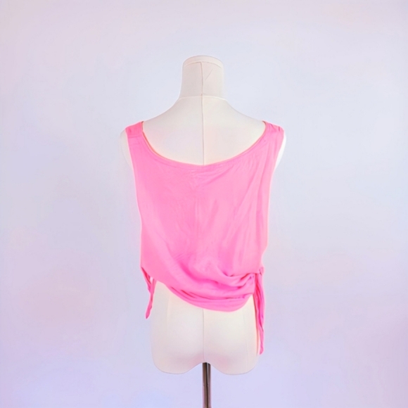 PINK Victoria's Secret Side-Tie Tank Top M Sleeveless Pink Workout Tank Top - Picture 2 of 7